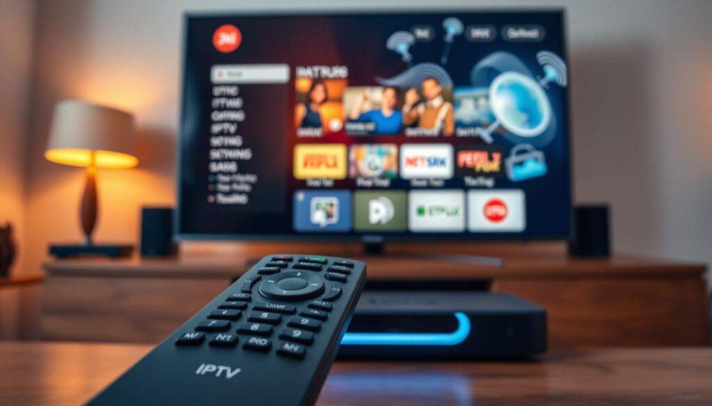 Best IPTV service for Australian channels , How to watch IPTV in Australia, IPTV with NRL and AFL Australia, Modern IPTV interface showing a selection of live TV channels, on-demand content, and a user-friendly navigation menu.