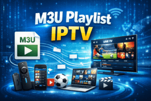 M3U playlist IPTV streaming live TV on multiple devices